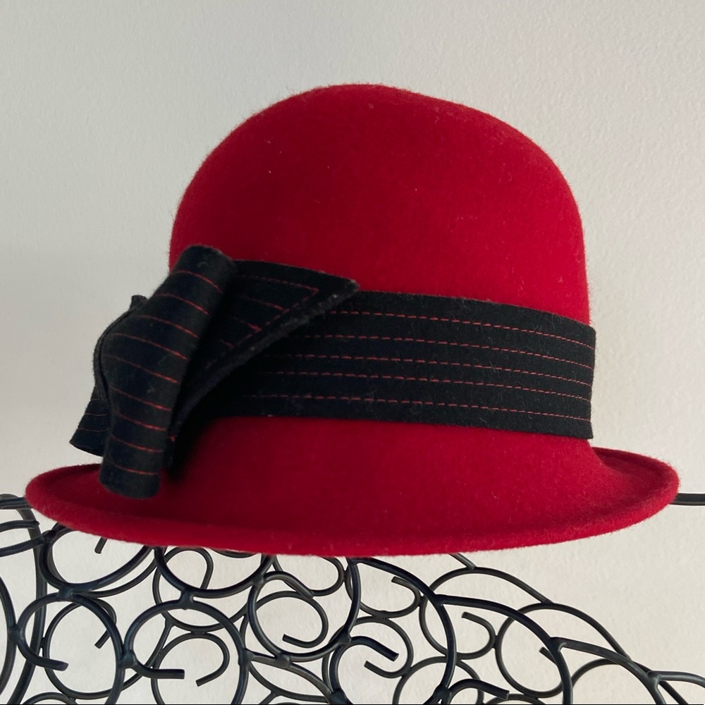 WHBM Red Dress Hat with Bow